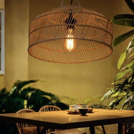 Ceiling Lamp from Rotan "Franz", 1 × 120 W, E27, 40 × 40 × 25 cm