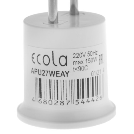 Ecola adapter, plug-patron, E27, 40 x 55 mm, white-9