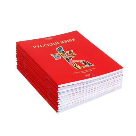 A set of subject notebooks of 46 sheets, 12 objects "Red chic" coated cardboard, 3D foil, in film-38