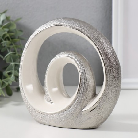 Souvenir ceramics "double loop" silver-white 14.5x15.5x5 cm-2