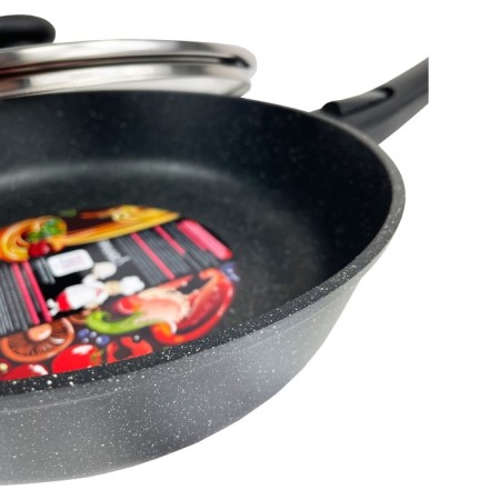 The pan -deep panIro chief, a removable handle, with a lid, cast aluminum, d = 28 cm-1