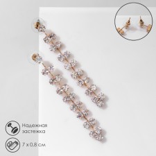 Hanging earrings with rhinestones 