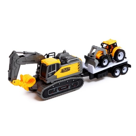 Excavator inertial "Construction", with a trailer and a tractor, mix-6
