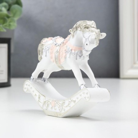 Souvenir Polystone "Horse-rocking" Pink-gold 9.5x2.5x11.5 cm-2