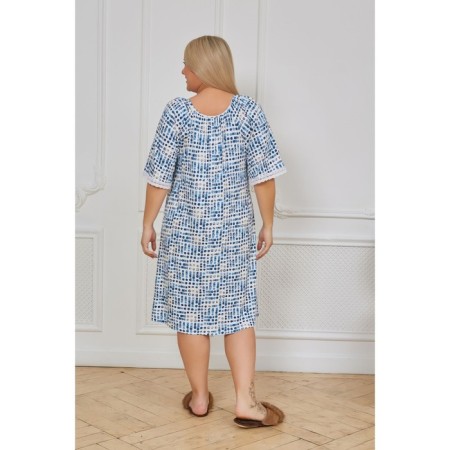 Women's dress, size 64, blue color-4