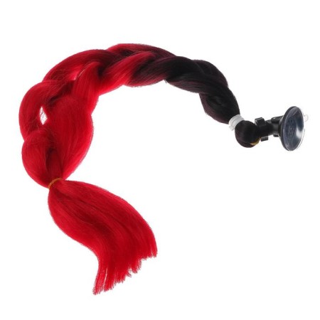 Braid on a motorcycle, fastening of the suction cup, 60 cm, black and red-1