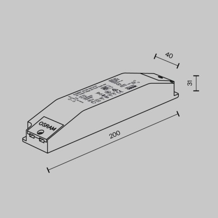 Technical 60-220-240-24-G2 Power Supply Flarity, 200x40x31 mm, white color.-2