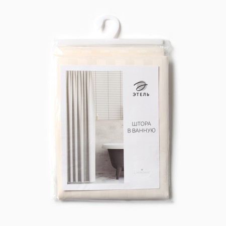 The curtain in the bathroom Ethel strip is milk color, 180*200 cm, 80g/m2, 100% p/e-6