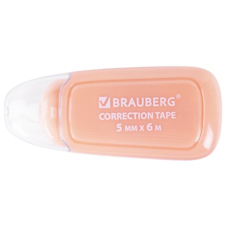 Correcting tape 5mm*6m Brauberg Compact Plus Pastel, MIX case, blister 270551-2