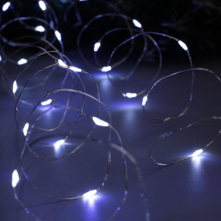 Garland “thread” 5 m dew, ip20, silver thread, 50 led, white glow, 2 modes, aakh3-2