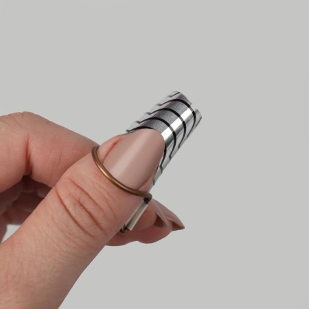 Forms for nail extension reusable, 5 pcs, silver color-2