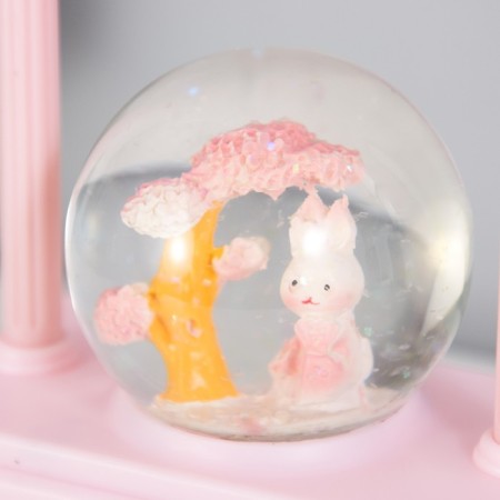 Night -bend musical "Snow Shar" 5XLED from batteries 3AAA pink 6.5x11x21cm Risalux-4