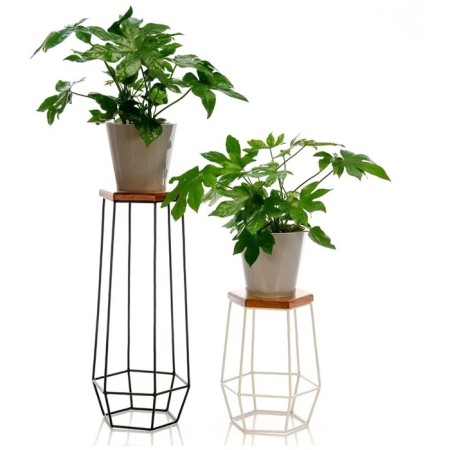 66-410 Standing for flowers 66-410 with wood 29x29x75 cm-1
