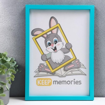 Photo frame L-3 21x30 cm turquoise (plastic screen)