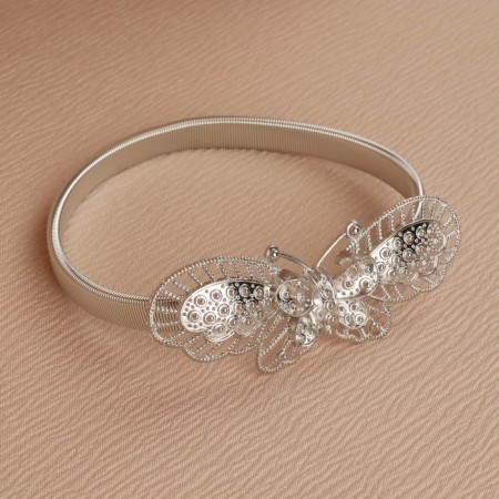 Picking for curtains "Butterfly", 9 × 3 cm, 23.5 cm, silver color-1