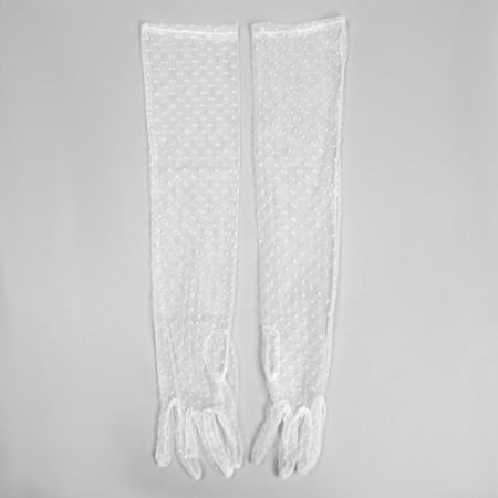 Carnival gloves, white color, long-4