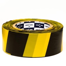 KlebeBander fencing tape, 50mm*200m, black-yellow, non-nuclear
