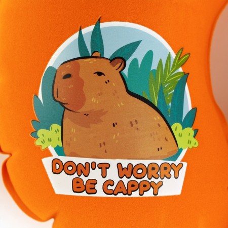 Pillow inflatable "capybara", orange color-2