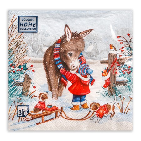New Year's napkins Paper Home Collection "Beloved Friend", 3 layers, 33x33 cm, 20 pcs-1