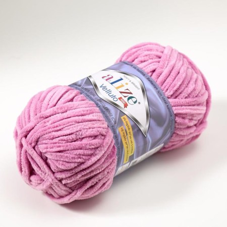 Yarn "Velluto" 100% micropoliester 68m/100g (98 pink)-1