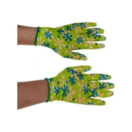 Polyester gloves Garden, with nitrilum pristine, size 8, Palisad-1