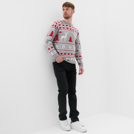 Knitted jumper KAFTAN "New Year" size 54, gray-7