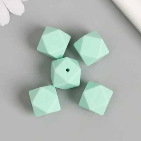 Busina silicone "polyhedron" Tender mint d = 1.7 cm-2