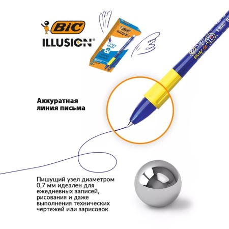 Gel handle Erased BIC Gelocity Illusion, node 0.7 mm, blue ink, price for 1 pcs-5