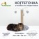 Clawing with three toys, 35 x 35 x 53 cm, gray with white paws