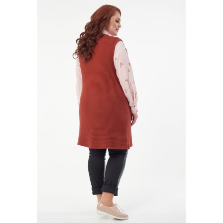 Women's vest, size 52, brown color-7