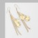 Hanging earrings "crumpled circles" with chains, color gold, 9cm