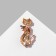 Brooch "cat" with a bow, yellow color in gold