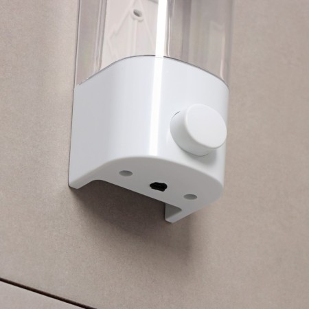 Mechanical dispenser for antiseptic and liquid soap "Dolyana", 500 ml, white color-5