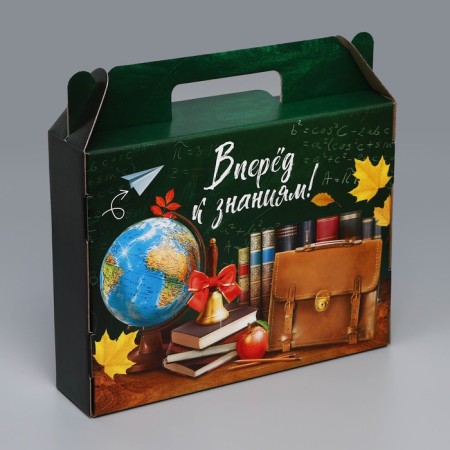 Gift folding box, packaging, “forward to knowledge”, 33.7 x 25.7 x 7.9 cm-1