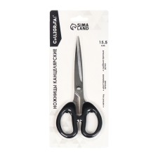 Chancellery scissors 15.5 cm office plastic handles, euro suspension