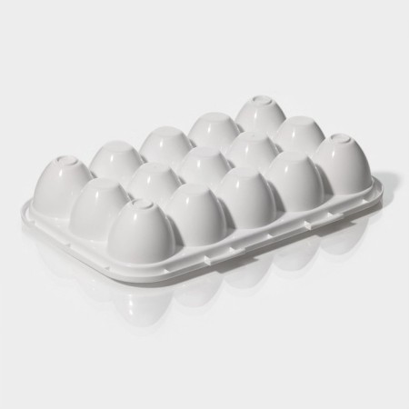 Egg storage container, 15 cells, 27 × 18.5 × 7.5 cm, white color-1