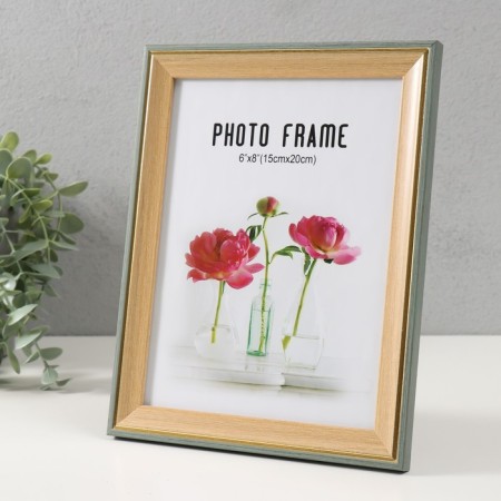 Photo frame plastic 15x20 cm "Tree with golden border" 17.6x22.6 cm-1
