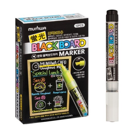 Cretaceous Munhwa "Black Board Marker", 3.0 mm, bullet, water base, white
