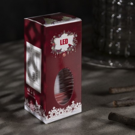 LED figure "Red Lantern with candles" 5.5 × 13 × 5.5 cm, plastic, batteries AG13x3, glow warm white-4