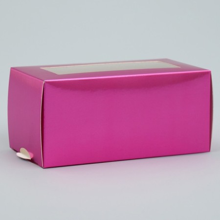 Box for Makarun, confectionery packaging "Pink", 12 x 5.5 x 5.5 cm-1
