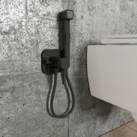 Built -in mixer IDDIS 004BLS08, with hygienic shower, matte black-1