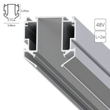 Profile for the ARTE LAMP Linea-CCCESSORES A620205, 5.66x200x5.25 cm, gray.
