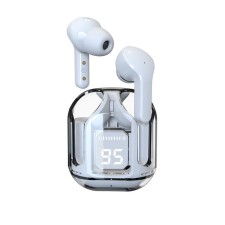 Wireless headphones Air31, TWS, vacuum, BT 5.0, 45/230 mAh, transparent, white