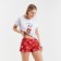 Homemade female kit "A cup kitten" (T -shirt/shorts), white/red color, size 44