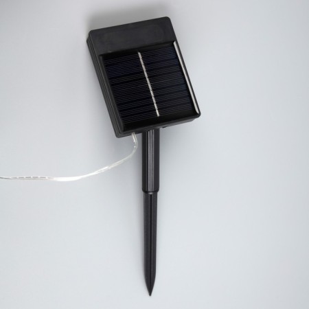 Garland "Curtain" 2 x 1.5 m, IP44, transparent thread, 280 LED, warm white glow, 8 modes, solar battery-4