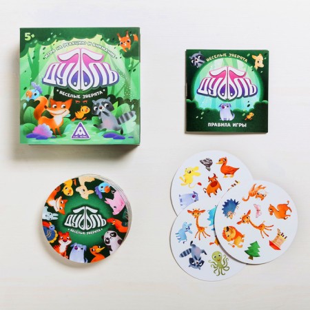 The board game to the reaction and attention "Dubbl. Funny animals ", 55 cards, 5+-1