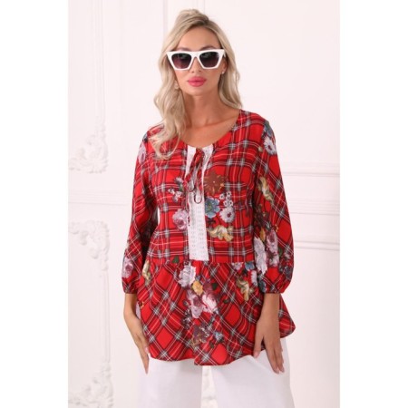 Female blouse, size 42, red color-7