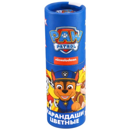 Colored pencils in a tube, 12 colors, trihedral, puppy patrol-2