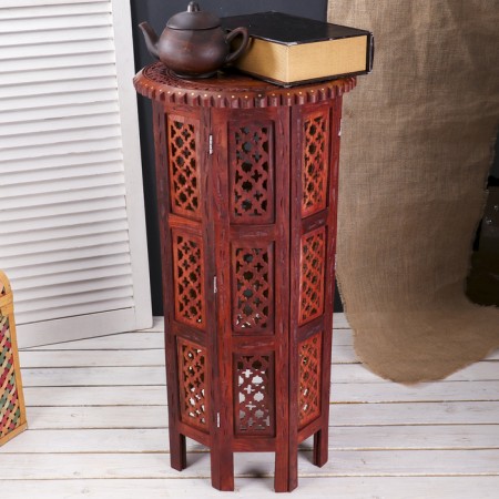 Interior table "circles" wood 38*38*79 cm-5