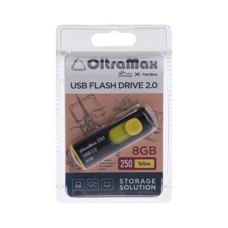 OLTRAMAX 250, 8 GB, USB2.0 flash drive, Thu up to 15 MB/s, PBLD to 8 Mb/s, yellow-2
